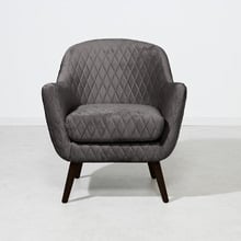 Quilted Velvet Club Chair with Black Legs